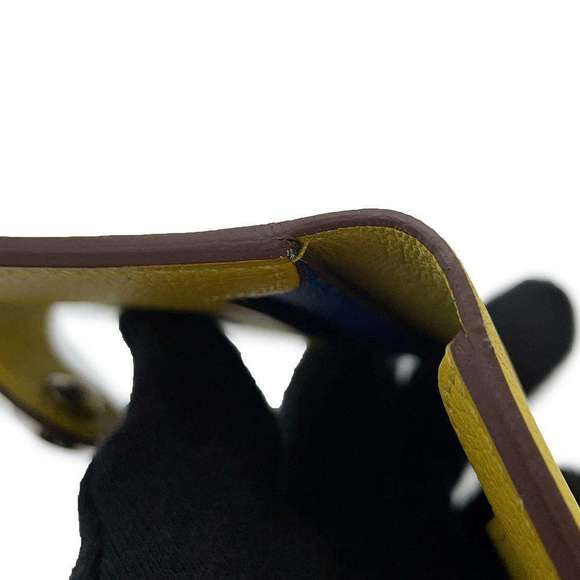 Hermes RMS Evercolor Card Case Jaune Naple Blue France - Picture 7 of 8